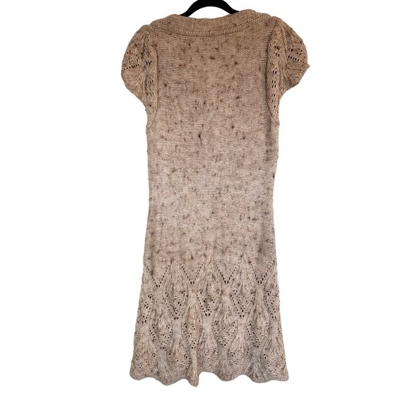 Alpaca Knit Dress size Large  crochet‎ button front Neutral bcbg y2k - Picture 2 of 14